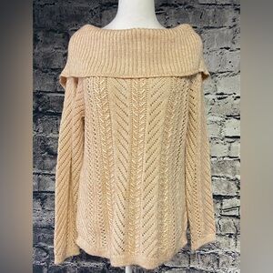 White House Black Market Peach Off-the-Shoulder Sweater